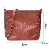 Weiyinxing Rivet Crossbody Bags For Women Soft Pu Leather Bucket Bags Female Chain Bag Daily Travel Tote Bags bolsa feminina