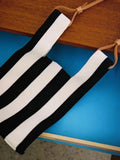 Weiyinxing 2023 Fashion Handle Handbags Women Knitted Shopping Bag Foldable stripe Printing Weave Shoulder Bags Casual Wool Totes