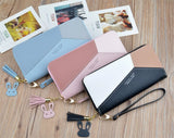 Weiyinxing Women Wallets Zipper Coin Purse Lady Long Short Purses Handbags Cards Holder Lady Purses PU Leather Moneybag Billfold Wallet