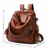 Weiyinxing Women Leather Backpack Travel Female Shoulders School Bag Pretty Style Girls Daypack Shopping Rucksack