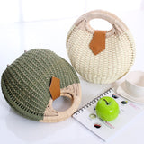 weiyinxing Shell Round Wicker Woven Women Handbags Designer Rattan Lady Shoulder Crossbody Bags Casual Summer Beach Straw Bag Purse