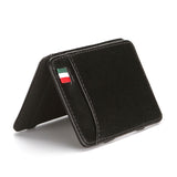 Weiyinxing Fashion Solid Mini Leather Magic Wallet Men Small Money Clips Bank Credit Card Purse ID Cash Holder For Man