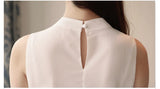 Weiyinxing Summer Tops Women Blouses Femme Blouse Women Blusas Mujer De Moda 2023 Verano Sleeveless White Chiffon Blouse Shirt E770