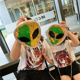 Weiyinxing Children PVC Small Crossbody Bags Alien Laser Transparent Girls Jelly Bag Baby Coin Purse wallet Accessories