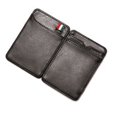 Weiyinxing Fashion Solid Mini Leather Magic Wallet Men Small Money Clips Bank Credit Card Purse ID Cash Holder For Man