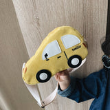 Weiyinxing Fashion Children's Coin Purse Corduroy Zipper Cartoon Car Messenger Bag Boys Cute Mini Wallet Kids Accessory Bag for Girls