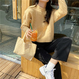 Weiyinxing Cotton Women Lunch Bento Bag Vintage Plaid Canvas Ladies Small Handbags Simple Female Cloth Mini Tote Bag Clutch Purse