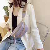 Weiyinxing Women Leather Bag High Quality Waist Bag Thick Chain Shoulder Crossbody Chest Bag Female Belt sac Designer Brand Handbag