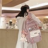 Weiyinxing Solid Color Nylon Women Backpack College Style Large Capacity Travel Rucksack School Bags for Teenage Girl Boys
