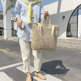 Weiyinxing straw women shoulder bags wicker woven handbags rattan summer beach bag large capacity tote lady big purses shopper new