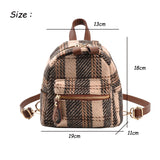 weiyinxing 2023 Winter Plaid Nylon Women Backpack New Korean Students Small Schoolbag Campus Stripe Style Fashion Girls Travel Bags