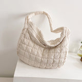 Weiyinxing Plaid Pattern Space Cotton Large Capacity Shoulder Bag Ladies Casual Handbag Quilted Crossbody Shopping Bag 2023 New