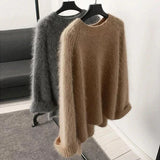 Weiyinxing Knitted Sweater Women Winter Jumper Korean Oversized Harajuku Faux Mink Cashmere Elegant Casual Pullover Loose O-Neck Warm