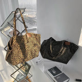 Weiyinxing Women Bag Woman Handbags Leopard Casual Tote Shopping Bag Vintage One Shoulder Bags Women Handbags Fashion 2023 Casual