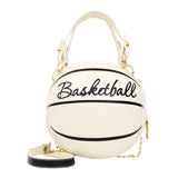 Weiyinxing women pu leather basketball bag 2023 new ball purses for teenagers circular shoulder bags female crossbody chain bag