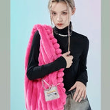 Weiyinxing Plush Women Messenger Bag Vintage Ladies Shoulder Crossbody Bags Large Capacity Students Girls Furry Tote Purse Handbags
