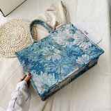 Weiyinxing Flower Luxury Brand Large Canvas Tote 2023 Summer Trends Women's Designer Handbag High Capacity To Handle Shoulder Bags