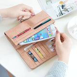 Weiyinxing Departments Faux Suede Long Wallet Women Matte Leather Lady Purse High Quality Female Wallets Card Holder Clutch Carteras