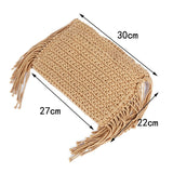 weiyinxing Hand Held Handmade Women Straw Bags Cotton Rope Woven Hand Bag Woven Fringe Bag Women's Handbag Lady Summer Beach Purses