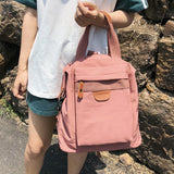 Weiyinxing Student Waterproof Backpack Female Women Vintage School Bag Girl ladies Nylon Backpack Long handle Book Bag Fashion Teenage
