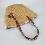 weiyinxing tassel straw bags rattan women handbags wicker woven shoulder bags large capacity tote bucket bag summer beach purses new