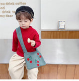 Weiyinxing Cherry Children Small Handbag Knitted Woolen Baby Girl Shoulder Bag Winter Vintage Boy Kids Mini Coin Purse Messenger Bags
