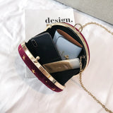 weiyinxing Round Starry Sky Suede Women Shoulder Bag Designer Chain Female Crossbody Messenger Bags Ladies Small Circle Purses 2023