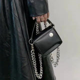 Weiyinxing Women's Mini Wallet Luxury Handbags Simple Fashion Female Flap Shoulder Messenger Bags Cool Girls's Black Chain Crossbody Bag