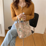 Weiyinxing Jacquard Canvas Shopping Bag Ladies Fashion Eco Friendly Reusable Foldable Small Tote Bag Cotton Fabric 2023 New