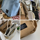 Weiyinxing Woman Canvas Tote Shoulder Messenger Bag Handbag With An External Pocket Reusable Grocery Shopping Bags Zipper Closure