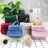 Weiyinxing New Children's Shoulder Bag PU Leather Solid Bowknot Girls Princess Handbag Lovely Baby Mini Messenger Bags Kids Coin Purse