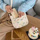 Weiyinxing Fashion Women Cross Body Bag Classic Cute Ladies Shopping Shoulder Bags Casual Sweet Girls Simple Mini Canvas Smiley