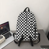 weiyinxing Fashion Girls Plaid Backpack Waterproof Leisure Shoulder Bag Women Laptop Mochila Bookbag Travel Rucksack for Female