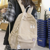 Weiyinxing Female Kawaii Corduroy Laptop College Backpack Trendy Girl Green Cool Cute Bag Fashion Women School Bag Lady Travel Backpack