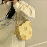 Weiyinxing Lovely Cheese Shape Women Shoulder Bag Yellow Pu Leather Girls Underarm Bags Female High Quality Cute Purse Handbags