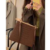 Weiyinxing Quality Women's Messenger Bag Luxury Crocodile PatternLadies Shoulder Bags Female Tote Purse Handbags Large Square Clip Bag