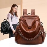 Weiyinxing Women Leather Backpack Travel Female Shoulders School Bag Pretty Style Girls Daypack Shopping Rucksack
