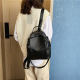 weiyinxing Women Leather Backpack Small PU School Bag Backpack for Teenager Girls Rucksack Vintage Shoulder Bags Mochila Feminina