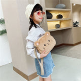 Weiyinxing Soft Plush Children's Shoulder Bag Cartoon Cat Baby Girls Messenger Small Bags Winter Fashion Boys Kids Handbags Coin Purse