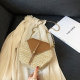 weiyinxing rattan women shoulder bags chic hexagon wicker woven crossbody bag lady summer beach straw bags handmade small purses
