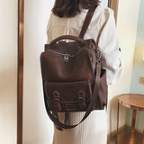 weiyinxing Large Capacity Pu Leather Women Backpack Fashion College School Bag Backpacks Vintage Classic Double Shoulder Bag Mochila