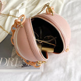 Weiyinxing women pu leather basketball bag 2023 new ball purses for teenagers circular shoulder bags female crossbody chain bag