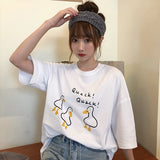 Weiyinxing Cartoon Print Summer T-Shirts Women Short Sleeve O-Neck Casual Cotton Loose Shirts Girls Korean Tops Tees Harajuku W971