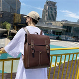 weiyinxing Leather Woman Backpack High Quality Female Rucksack Vintage Double Shoulder Bag Large Capacity School Bag Backpacks Mochila