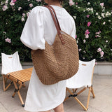 weiyinxing Large Capacity Straw Tote Bag Hollow Woven Women Shoulder Bags Summer Beach Lady Handbag Big Shopper Bag Travel Sac 2023