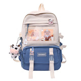 weiyinxing Fashion Women Backpack Kawaii Canvas Leisure Travel Bag Rucksack Bookbag for Teenager Girl Schoolbag Laptop Mochila