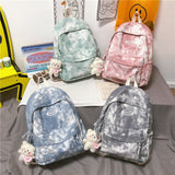 Weiyinxing Dyeing Design Women Backpack Kawaii Nylon Book Bag Female Mochila School Backpack for Teenage Girl Travel Rucksack