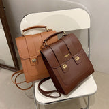 weiyinxing Vintage Brand Woman Backpack High Quality PU Leather School Bags For Teenage Girls Fashion Soft Ladies Double Shoulder Bags