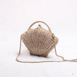 weiyinxing Rattan Shell Women Handbags Designer Wicker Woven Crossbody Bag Handmade Summer Beach Shoulder Bag Small Bali Purse 2023