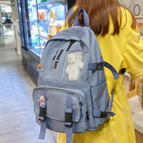 Weiyinxing Girl White Waterproof Backpack Nylon Ladies School Bag Kawaii Female Laptop Bag Women College Student Mesh Backpack Fashion